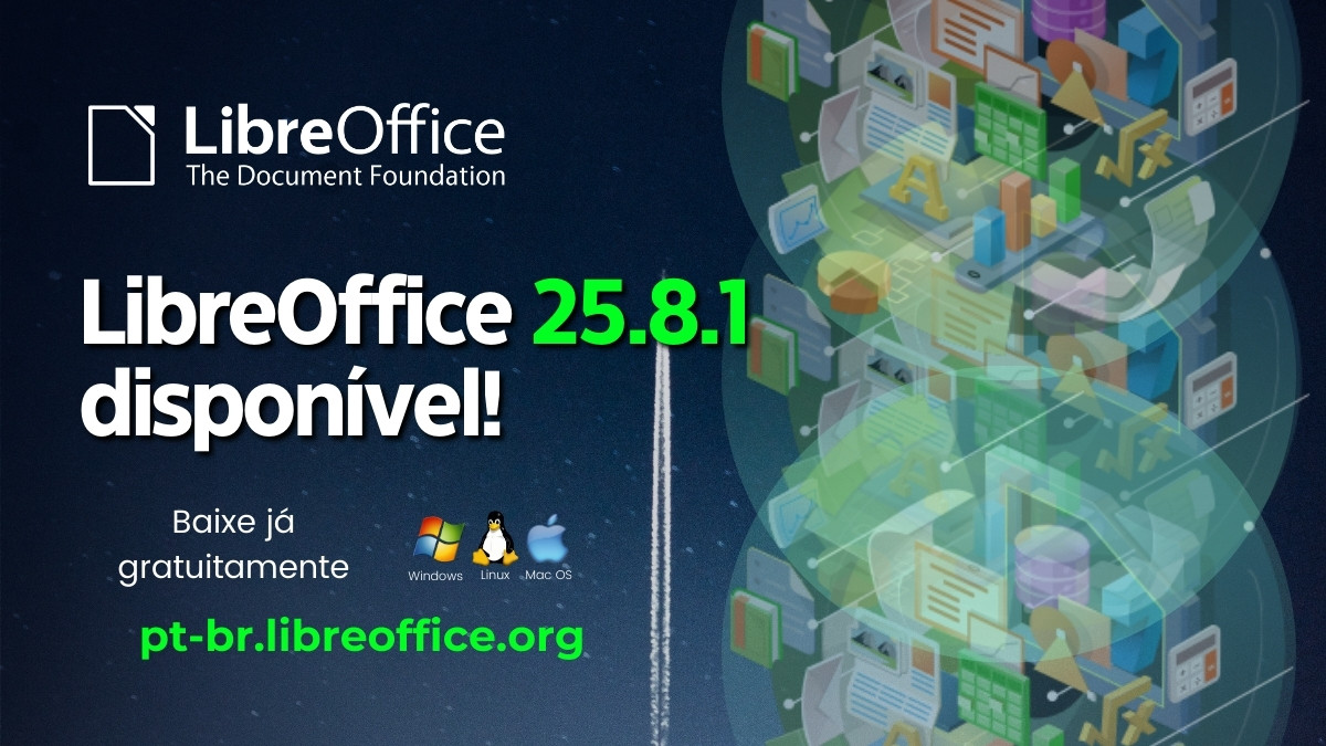 LibreOffice 25.8.1 disponível para baixar