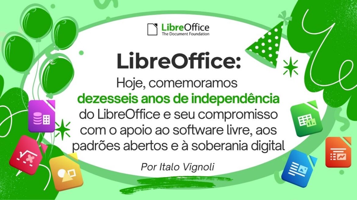 Hoje, comemoramos dezesseis anos de independência do LibreOffice e seu compromisso com o apoio ao software livre, aos padrões abertos e à soberania digital